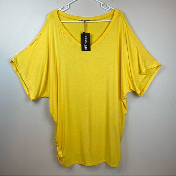 Urbancleo Tops - NWT! URBANCLEO Womens Boat Neck Yellow Dolman Top Drape Shirts Women’s Size XXXL